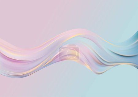 文摘:蓝色和粉色塑料波背景.糊状流形。流水线设计元件.矢量画笔色泽