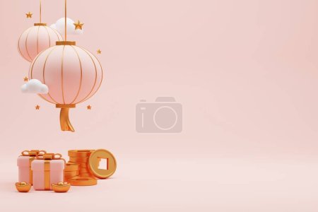 3D rendering chinese new year decoration