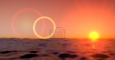 Ocean wave in evening. sunset over the sea with sun reflection. sun rise in ocean wave over 4k resolution.